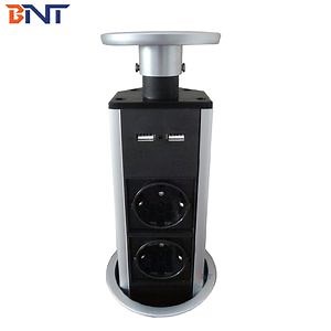 [Hot Item] Custom Desktop Socket Hidden Safe Socket Kitchen Pull up Euro Power Pop up Plug Socket with USB Power Charging