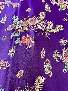 Sedona Designz Chinese Dragon Brocade Fabric by The Yard | 45" Wide, 100% Polyester, Luxurious & Vibrant for Costumes, Quilting, Decor, and Crafts