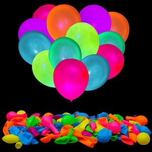 [Hot Item] 100 UV Neon Balloons, Glow in The Dark Party Decor