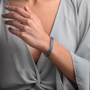 Greek Key Bangle Bracelet With Blue Opal Stone, Blue Opal Bracelet, Greek Key Bracelet, Greek Jewelry, Anniversary Gift, Christmas Gifts - Etsy