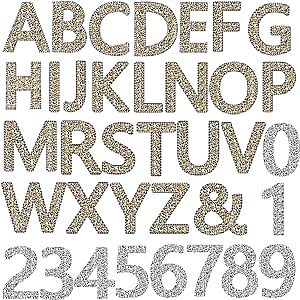 37 Pieces Rhinestone Letter Stickers Large Number Crystal Self Adhesive Stickers Large Glitter Alphabet Stickers Iron on Letters for Clothing Jeans Caps Shoes Bags DIY Decorations Clothing Art Crafts