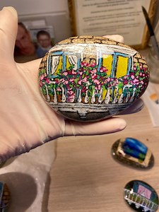 Hand Painted Stones • Balconies, Windows, Houses • Acrylic Watercolors • Balconies, Windows, Homes • Glossy Finish - Etsy UK