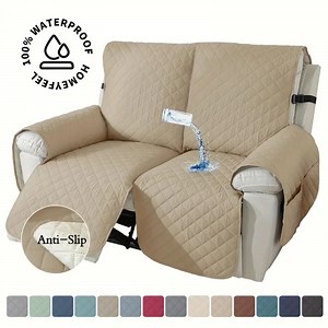 Lavish Cover 100% Waterproof Recliner Loveseat Cover, 2 Pieces Non-Slip Recliner Couch Slipcovers, Washable Furniture Protector with Pockets & Elastic Straps for Kids Pets, 2 Seaters, Khaki - Walmart.com