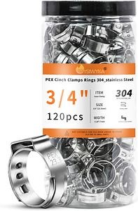 [Hot Item] 120PCS 3/4" Pex Stainless Steel Pinch Clamp