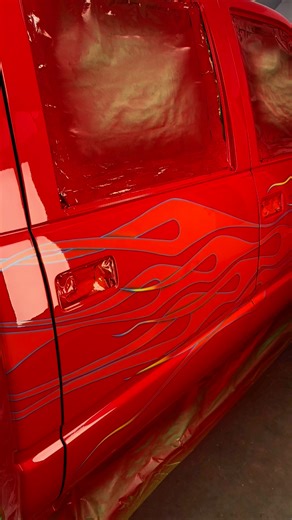 Buried in that Glasurit! #thehotrodshop #paint #custom #custompaint #flames #pinstriping #airbrush #obs #obstruck #obstrucks | The Hot Rod Shop