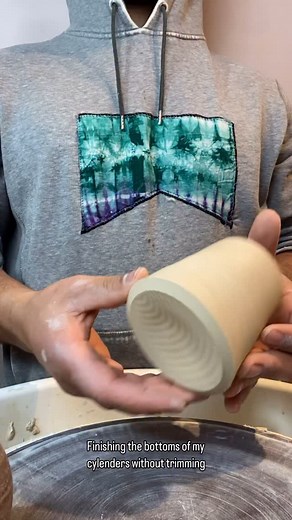 Finishing the bottoms of my cylinders without trimming . . . #pottery #clay #ceramics | Dwayne Nii-Teiko Sackey