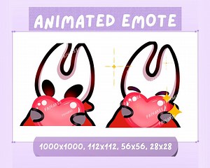 Emote coeur frelon animé : Twitch Discord YouTube inspiré de Silksong (téléchargement numérique GIF)