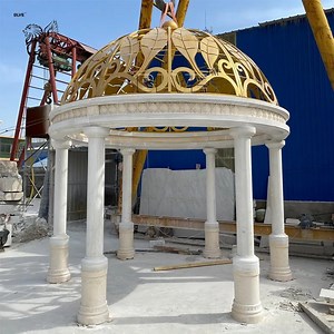 [Hot Item] Factory Outdoor Large Luxury Greek Modern Roman Column Pavilion White Marble Wedding Gazebos