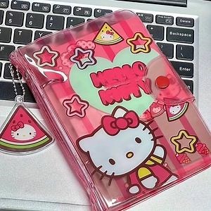 [Hot Item] Cartoon Cute Transparent PU Sanrio Hello Kitty Student Diary Notebook