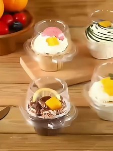 2023 Update Individual Cupcake Containers, Single Compartment Clear Disposable Cupcake Carrier Holder Box With Lid - Stackable - Deep Dome - Clear Plastic - BPA-Free- (Pack of 25)