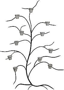 Martha Stewart Metal Tree w/Pots Wall Planter, Black