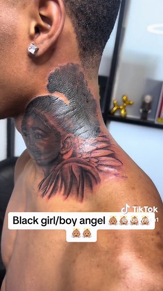 Whispering Devil Neck Tattoo Inspiration