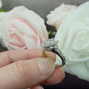 3.7K views · 431 reactions | ‘Aspen’ 14k white gold flower engagement...