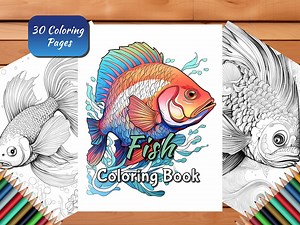 Fish Coloring Pages for Adults and Kids 30 Sheet Fish Coloring Ocean Aquatic Book Digital Download Printable Pdf Garden Nature Theme - Etsy Australia