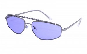 [Hot Item] Mathematical Geometry Double Rhinestone Bridge Tinted Color Fashionable Sunglasses