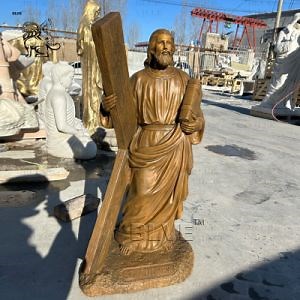[Hot Item] Church Life Size Copper Brass Religious Statues Catholic X Cross St Andrew Bronze Statue Sculpture Factory