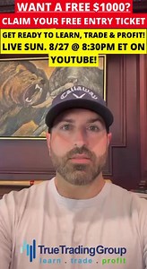 MAKE MONEY Trading In The Stock Market This Week Even During a Stock Market Crash & FREE $1,000 Cash Giveaway LIVE on @YouTube 8/27 @ 8:30pm ET! Click Here Now & Get Your FREE Ticket: https://bit.ly/3QVvecJ #stockmarket #stockmarketcrash #tsla #spy #bb #dwac #vfs | True Trading Group