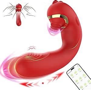 Vibrator Dildo Thrusting Sex Toys - 3 in 1 App Control G spot Adult Toys Clitoral Stimulator with 9 Thrusting & 9 Flapping Modes Dildos Vibrators for Women，Adult Sex Toys & Games for Female Couples