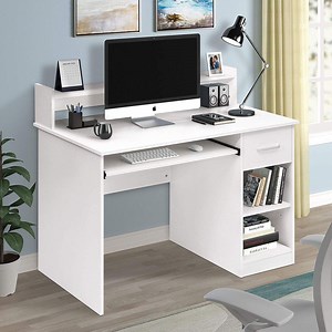 [Hot Item] Computer Desk Home Office Workstation Laptop Table Drawer Shelf Furniture White