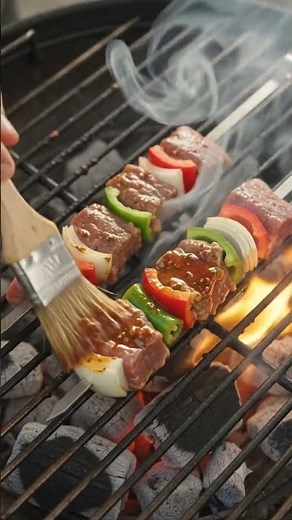 Perfect Turkish Shish Kebab on the Grill 🔥 #shorts #recipe #masterchefwinner #viral #food #cooking