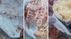 Warning: this video is disgusting! A woman was left horrified after a maggot fell out of her Dunkin' Donuts breakfast sandwich...😳⚠️ | Storytrender