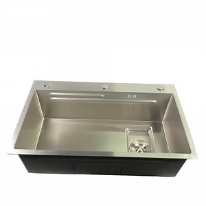 [Hot Item] Wholesale Rectangular Satin Texture Single Bowl Household Stainless Steel Handmade Kitchen Sink