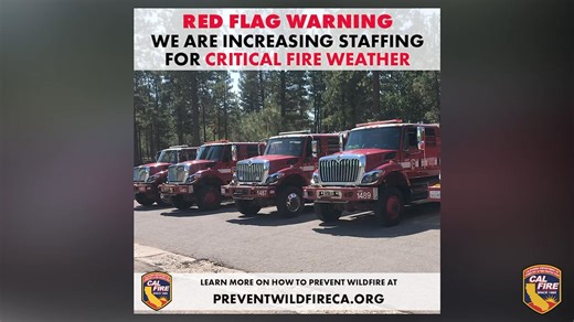 Due to heightened fire danger, CAL FIRE has increased staffing across the state for the duration of the current red flag warning to protect our communities. High winds and low humidity create critical fire weather conditions. Stay alert and prepared! 🔥 Fire Prevention Tips: Avoid outdoor activities that can cause sparks (e.g., mowing, grilling). Never park on dry grass. Secure trailer chains to avoid dragging. Dispose of cigarettes properly. 🔗 For tips on how to keeping your home and community