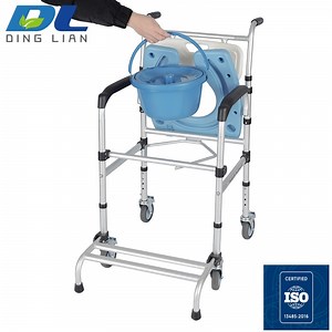 [Hot Item] Multi-Functional Aluminum Shower Chair Toilet Chair with Removable Potty Tray Features an Adjustable Base