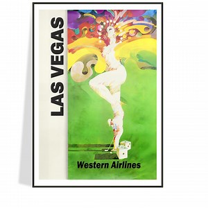 LAS VEGAS 1970s Vintage Travel Poster, Free Shipping Included, Vintage Casinos, Caesars Palace, Harrah's, the Dunes, the Strip, Frontier - Etsy