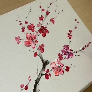 5.2K views · 392 reactions | Painting Plum Blossoms with a Spoon / Acrylic Painting | HO Art | Facebook