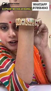 ELEPHANT MEENAKARI STYLISH BANGLE #globalkundan #jewelrylovers #indianjewelry #kundanjewelry #bridal | Global Kundan