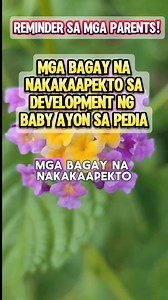 1.5M views · 10K reactions | MGA bagay na nakakaapekto SA development Ng baby #impormasyongherbal #reelsviralシ #healthtips4life #reelsfbシ #tips #AwarenessSavesLives #health #Healthcare #reminders #babydevelopment #followersreels #followersシ゚ #highlights | Impormasyong Herbal | Facebook