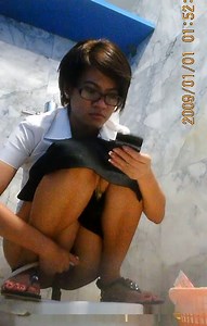 Thai woman toilet with bidet hidden camera.