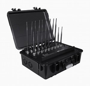 [Hot Item] Powerful Briefcase 18 Antenna Mobile GSM GPS WiFi Bluetooth Drone Jammers Blockers 158W Output Power Coverage up to 120m