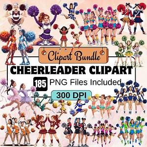 Cheerleader Clipart,cheerleader Girls PNG Bundle,cheer Squad Illustrations,pep Rally Art,cute Cheerleader Png,cheerleader Cheer Girls Squad - Etsy