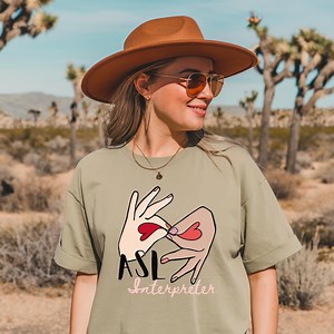 ASL Interpreter Heart Hands T-shirt, Inclusive Sign Language Tee - Etsy