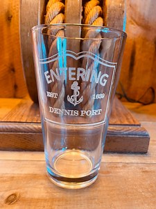 Entering Cape Cod Towns Pint Mixing Glass With Anchor Design Holds 16 Ounces Laser Engraved Can Be Personalized Clear or Cobalt Blue - Etsy