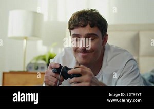 Couple in masks for sleep upset, lying in bed, problem. 4k