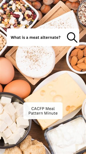 What even is a meat alternate as it relates to the #CACFP? We're covering this in our #MealPatternMinute today! But remember - even though fluid milk is rich in protein and essential nutrients, milk is still a separate component in the CACFP meal pattern and does not credit as a meat/meat alternate. #CACFPCreditable #ChildCare #AdultCare #FoodProgram | National CACFP Association | Facebook