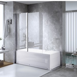 [Hot Item] 6mm Safety Glass Aluminium Framed Pivot Folding Bath Shower Screen with Supporting Bar