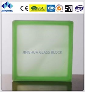 [Hot Item] Jinghua Misty Cloudy Green Color 190X190X80mm Glass Block/Brick