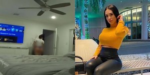 “No me disparen”: modelo webcam enfrenta en tanga a ladrones armados