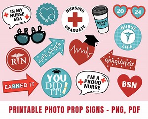 Nursing Graduate Photo Props | Pdf, Png, Printable Signs for RN, BSN, Nursing Student Grad | Graduation Party Signs, Decorations - Etsy Australia