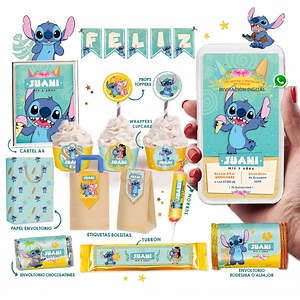 Lilo et Stitch Kit imprimable Candy Bar fournitures d'anniversaire