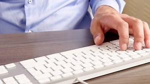 Close Businessman Typing Keyboard Desk Blue Stock Footage Video (100% Royalty-free) 23397586 | Shutterstock
