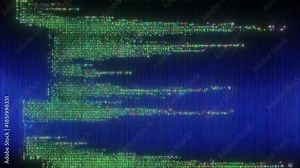 4K Digital Text Coding Hacking Glitch Transition with Data Block Distortion Signal Errors Pixel Noise and Code Corruption as Interface Overlay Layer for UI HUD Systems Graphics Compositing Pipeline FX