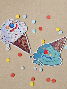 Sweet Clown Ice Cream Stickers - Etsy