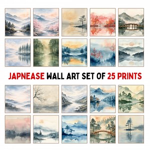 Japanese Wall Art Set of 25 Prints | Japandi Wall Art Gallery Set | Japanese Art Print Bundle, Printable Asian Home Decor - Etsy UK