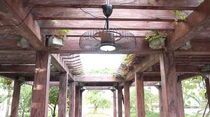 Orison Outdoor Ceiling Fans with Lights for Patio, 24" Weatherproof Ceiling Fan, Gazebo Fan Remote & APP Control, 3CCT Dimmable,Caged Plug in Ceiling Fan with Hanging Hook for Pergola Porch Canopy