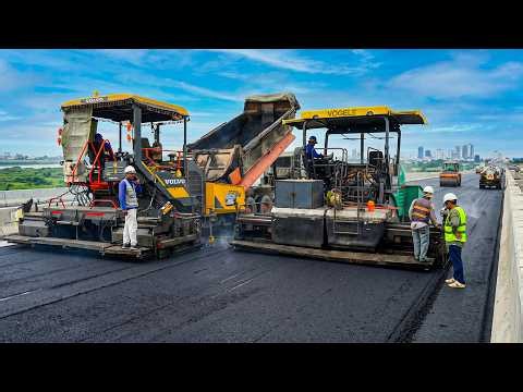 Incredible Modern Asphalt Road Construction with Advanced Paving Equipment & Civil Engineering.